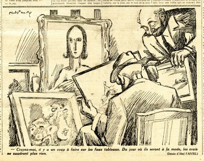 Oprigtig, satirisk i sort/hvid af Jules Abel Faivre