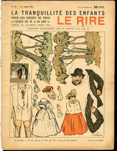 Cover af "" Latteren"", nummer 78, Satirisk i farver af Jules Abel Faivre