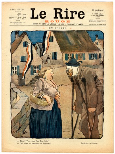 Cover af "" Den røde latter", Satirisk i farver af Jules Abel Faivre