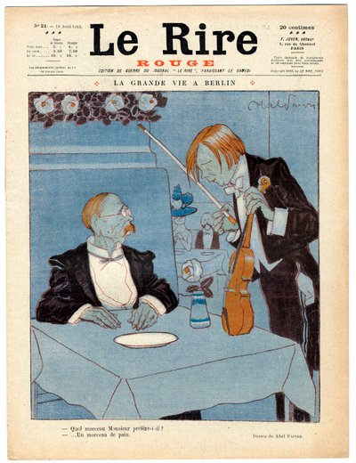 Cover af "" Den røde latter", Satirisk i farver af Jules Abel Faivre