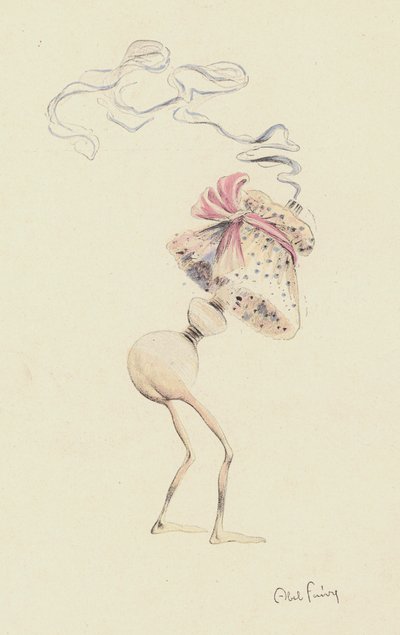 Figur, der muligvis repræsenterer en parfumeflaske (farve litho) af Jules Abel Faivre
