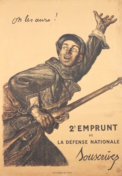 Fransk WWI-plakat - 2. udstedelse af krigsobligationer af Jules Abel Faivre
