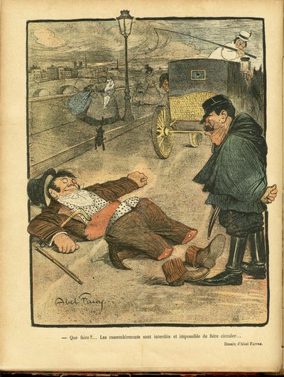 Illustration af Abel Faivre (1867-1945) i Le Rire af Jules Abel Faivre