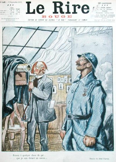 Den franske soldat med fotografen, karikatur fra forsiden af 