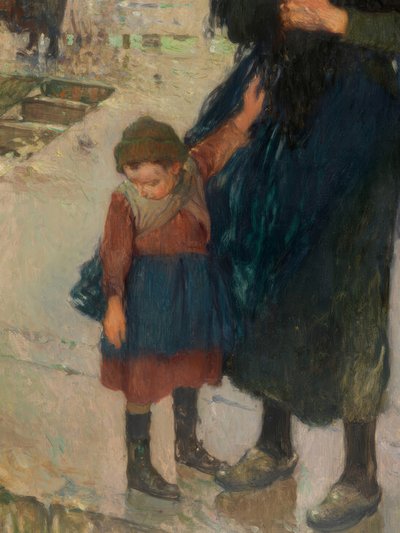 Hårdt vejr ud for kysten, sejlere fra Etaples af Jules Adler