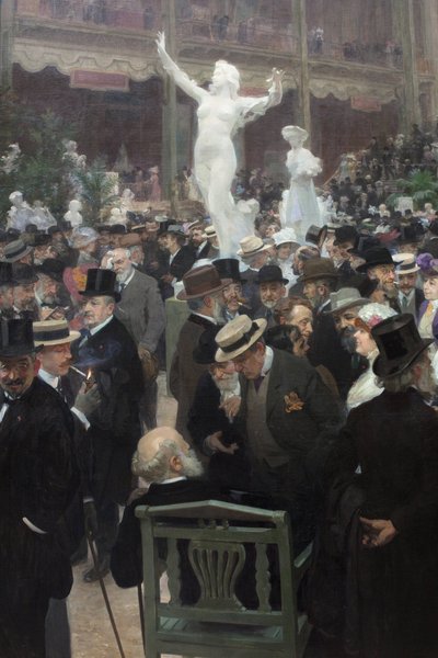 En fredag i salon des artistes francais. Maleri af Jules Alexandre Grun (1868-1939), olie på lærred, fransk kunst af Jules Alexandre Gruen or Grun