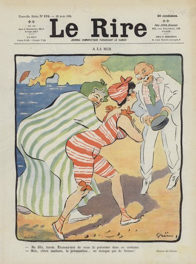 Ved stranden. Illustration til Le Rire af Jules Alexandre Gruen or Grun