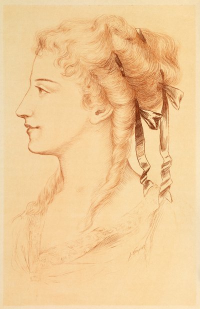 Portræt af Armande Bejart af Jules Armand Hanriot
