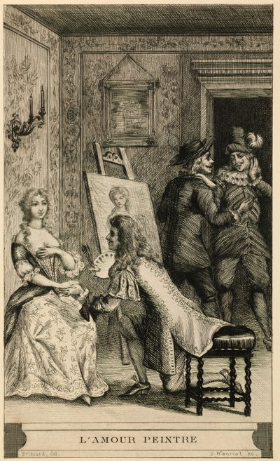 Scene af kærlighedsmaler af Jules Armand Hanriot