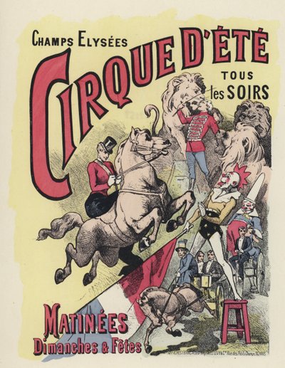 Cirkusplakat (farve litho) af Jules Arsene (after) Garnier