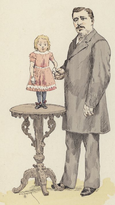 Midget (farve litho) af Jules Arsene (after) Garnier