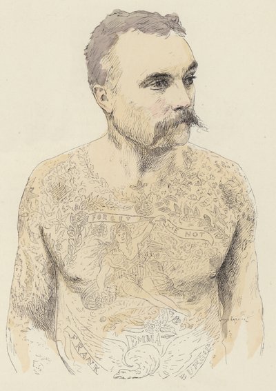 Tatoveringer (farve litho) af Jules Arsene (after) Garnier