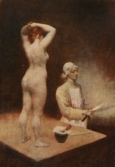 Pave Calixte, barber. Pantagruel. Illustration af Jules Garnier. I "Rabelais og Jules Garniers værker". af Jules Arsene Garnier