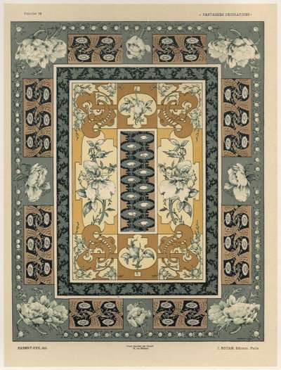 Dekorative mønstre, plade 36 fra "Fantaisies decoratives", graveret af Gillot, udgivet af Jules Rouam, Librairie de l