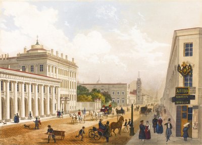 Udsigt over Nevsky Prospekt i Sankt Petersborg af Jules Charlemagne