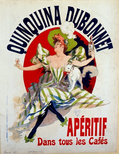 Annoncering for Quinquina Dubonnet ""Aperitif på alle caféer""". Plakat af Jules Cheret (1836 - 1932) af Jules Cheret