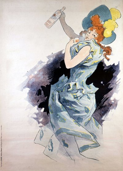 Reklameplakat for Dubonnet, kvinde med en flaske, af Jules Cheret af Jules Cheret