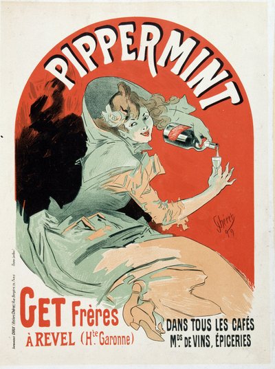 Reklameplakat for Pippermint Get Freres - af Jules Cheret af Jules Cheret