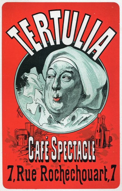 Kunst. Underholdning. Tertulia, show på Cafe Spectacle, Paris. Plakat af Jules Cheret, ca. 1870 (plakat) af Jules Cheret