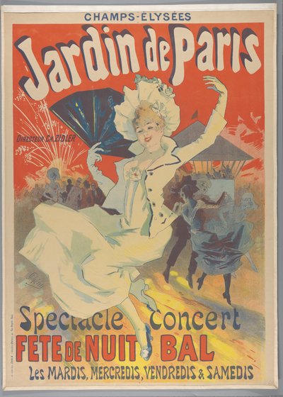 Champs-Elysées. Jardin de Paris, 1890 af Jules Cheret