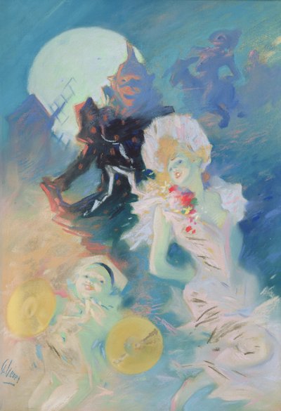 Crazy Happiness (pastel på papir) af Jules Cheret