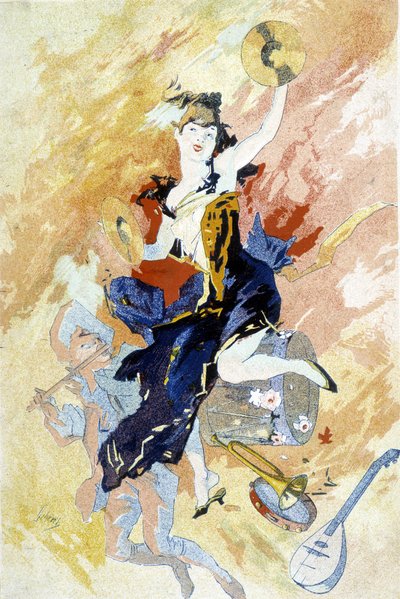 Tegning af Cherret til karnevallet (slutningen af det 19. århundrede). af Jules Cheret