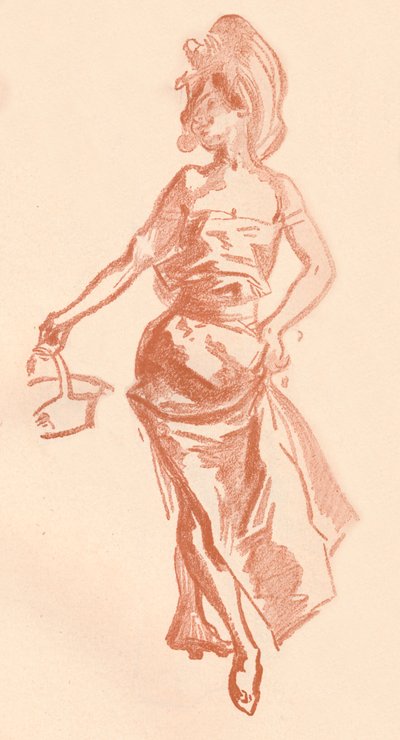 Tegning i Sanguine, c1900 1903-1904 af Jules Cheret