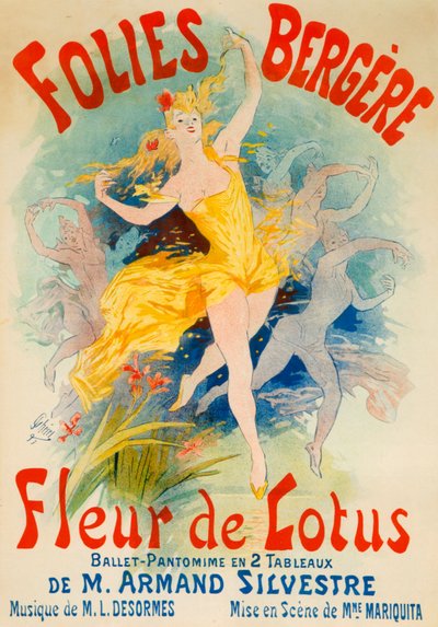 Fleur de Lotus-balletten til Folies Bergère, Paris af Jules Cheret