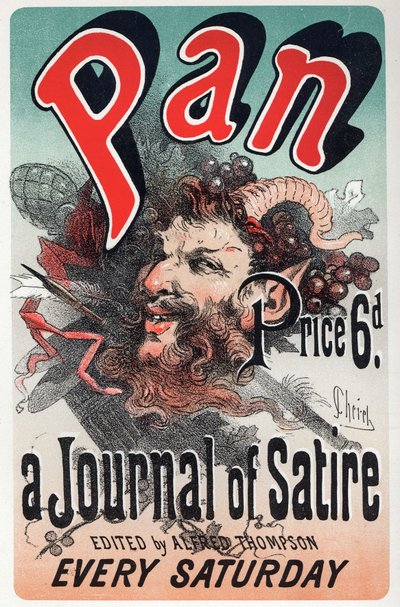 Litteratur. Pan, satirisk avis. Plakat af Jules Cheret, England, ca. 1880 (plakat) af Jules Cheret