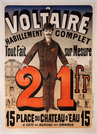Plakatreklame "A Voltaire", ca. 1877 af Jules Cheret