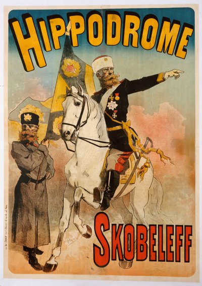Plakat med reklame for "Skobeleff" på Hippodromen, 1895 af Jules Cheret