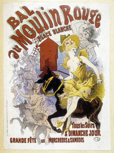 Plakat til Moulin Rouge-bolden, af Jules Chéret, slutningen af det 19. århundrede af Jules Cheret