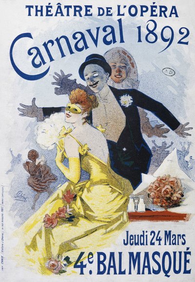 Theatre of the Opera: canarval of 1892, 4. kuglemaske - plakat af Jules Cheret af Jules Cheret