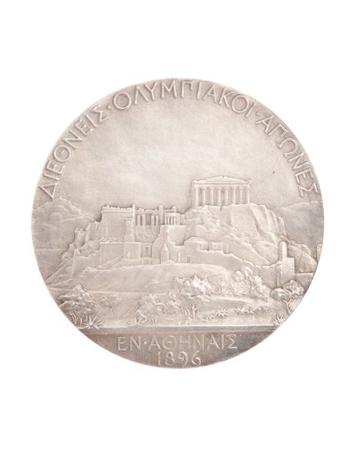 Førstepladsen olympisk medalje, Athen 1896 (sølv) (se også 2628777) af Jules Clement Chaplain