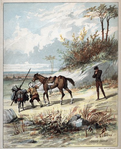 Don Quixote og Sancho Panza - Don Quixotes historie (Don Quixote) - 1887 - af Miguel de Cervantes Saavedra (1547-1616) - af Jules David