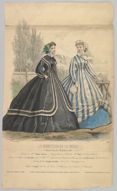 Modes de Mme. Antonie Lalanne, nr. 791, fra Le Moniteur de la Mode, 1848. af Jules David