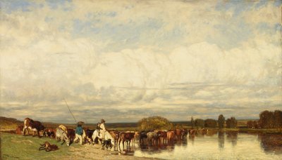 Køer, der krydser en Ford, 1836. af Jules Dupré