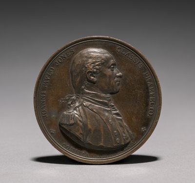 Medalje: John Paul Jones forside. af Jules Dupré