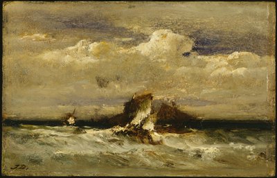 Seascape, ca. 1868-81 (olie på kommercielt vugget panel) af Jules Dupré
