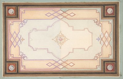 Design til loft, anden halvdel af 1800-tallet. Skaber: Jules-Edmond-Charles Lachaise, Eugène-Pierre Gourdet. af Jules Edmond Charles Lachaise and Eugène Pierre Gourdet