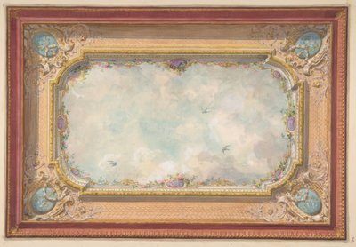 Design til et loft med trompe loeil sky af Jules Edmond Charles Lachaise