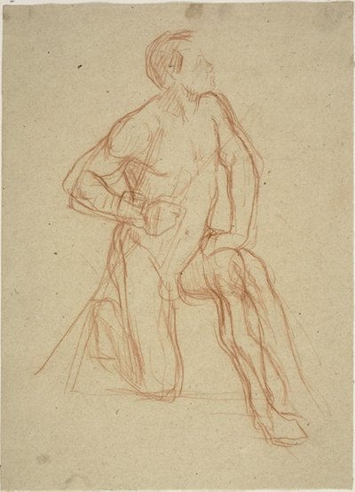 Mandsfigur knælende af Jules Elie Delaunay