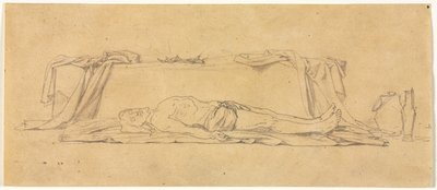 Skitse af den døde Kristus liggende ved graven, 1800-tallet. af Jules Eugene Lenepveu