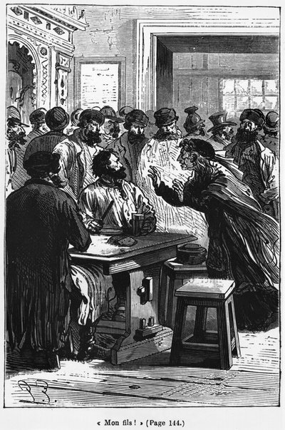Min søn! illustration fra "Michel Strogoff" af Jules Verne (1828-1905), graveret af Charles Barbant (død 1922) Paris, Hetzel af Jules Ferat