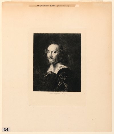 Portræt af en mand, fra "Etchings of Pictures in the Metropolitan Museum, New York" af Jules Ferdinand Jacquemart