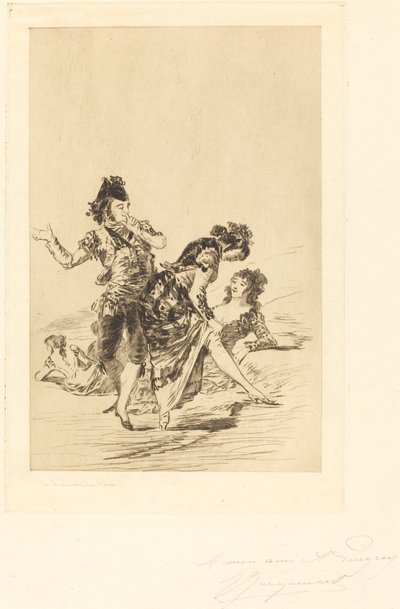 Spansk scene af Jules Ferdinand Jacquemart after Francisco de Goya