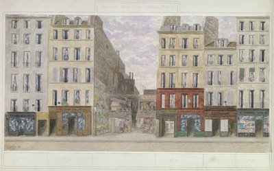 No.8 til No.16 rue du Four, Paris, Frankrig, 1893 (wc på papir) af Jules Gaildrau
