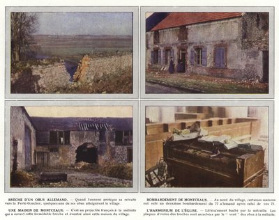 Tysk granatbrud, Bombning af Montceaux, Et hus i Montceaux, Kirkens harmonium af Jules Gervais Courtellemont
