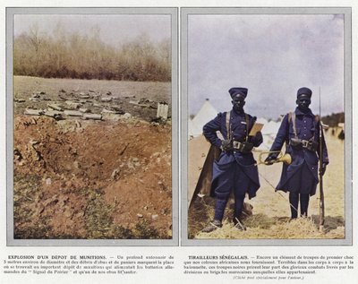 Eksplosion af et ammunitionslager, senegalesiske tirailleurs af Jules Gervais Courtellemont