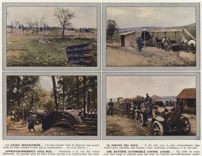 La Cagna Bouleversee, The Water Service, Træforsyning, Et bilbatteri mod fly af Jules Gervais Courtellemont